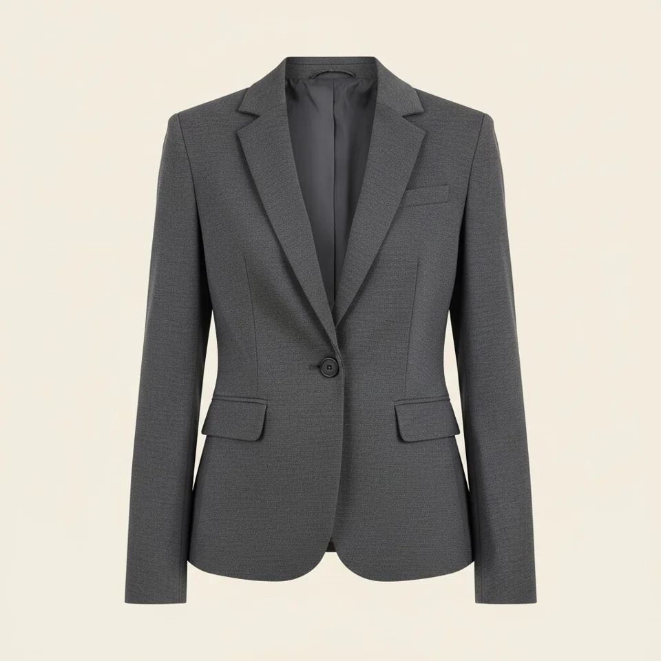 Contour Single-Breasted Jacket in charcoal, complete garment