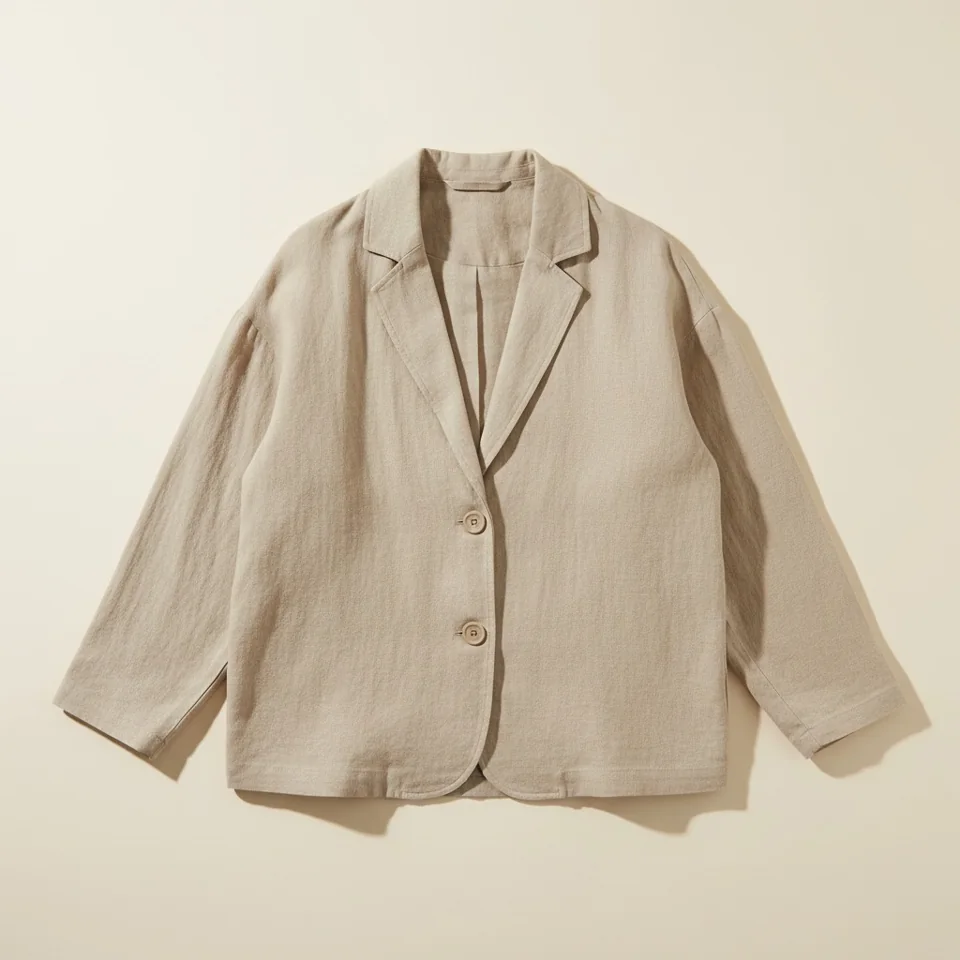 Relaxed Linen-Blend Jacket in sand, complete garment