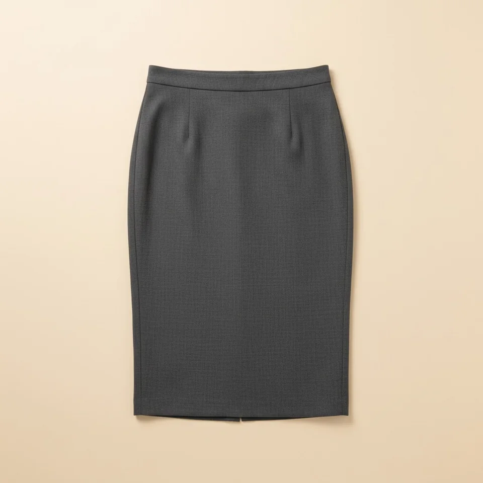 Straight Pencil Skirt in charcoal, complete garment